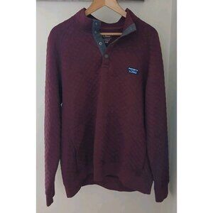 L.L. Bean Quilted Sweatshirt Mock Neck Snap T Outdoors